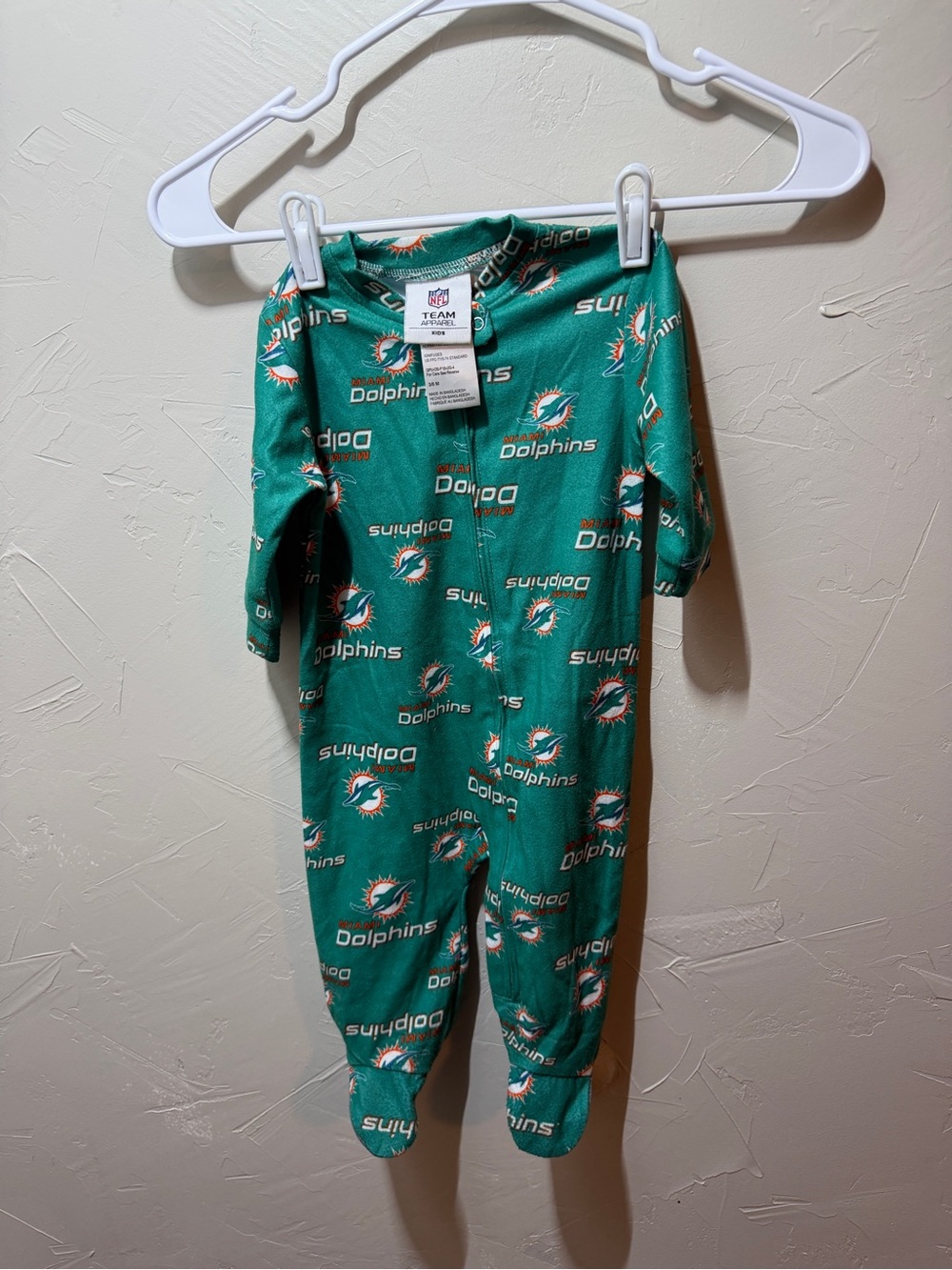 Miami Dolphins NFL Baby Footed Sleeper 3-6 Months